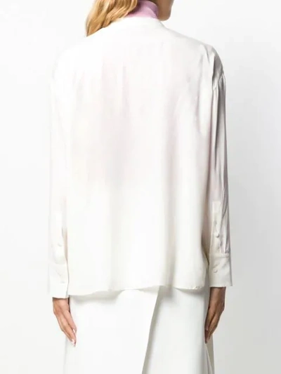 Shop Valentino Logo Pussy Bow Blouse In White
