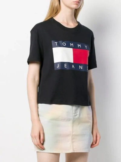 Shop Tommy Jeans Printed Logo T-shirt In Black