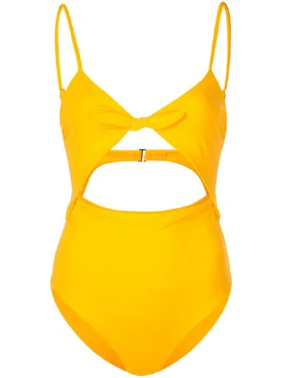 Shop Mara Hoffman Kia Tie Front One Piece In Yellow