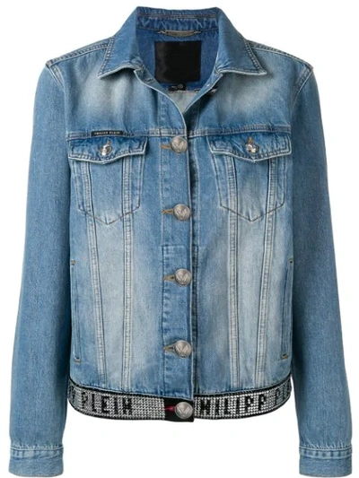 Shop Philipp Plein Stonewashed Denim Jacket In Blue