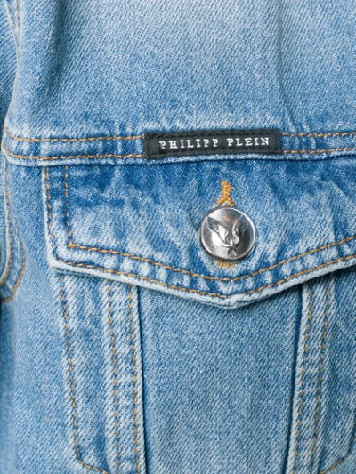 Shop Philipp Plein Stonewashed Denim Jacket In Blue