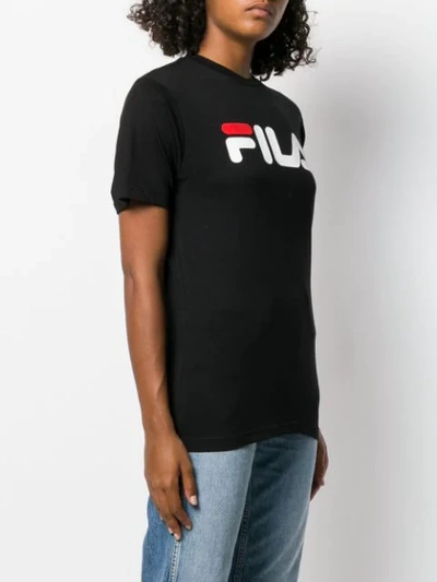 Shop Fila Logo T-shirt In Black