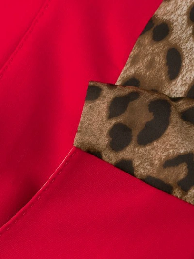 Shop Dolce & Gabbana Animal Print Panel Waistcoat In Red