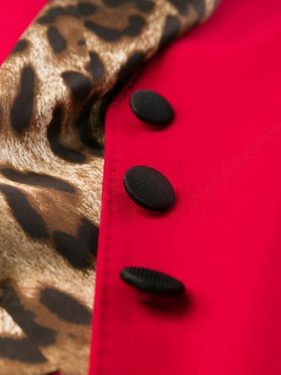 Shop Dolce & Gabbana Animal Print Panel Waistcoat In Red