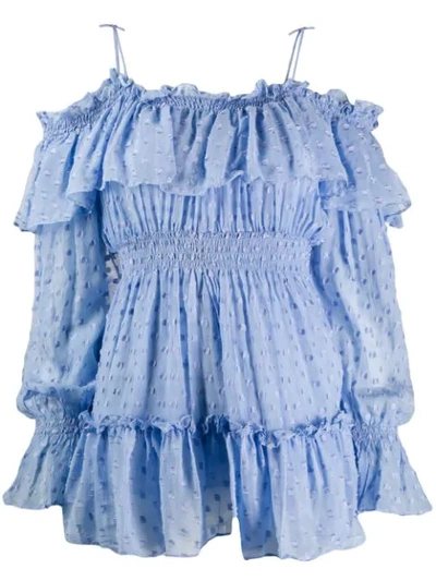 ALICE MCCALL POLKA DOT RUFFLED PLAYSUIT - 蓝色