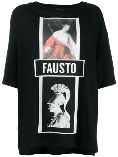 Shop Fausto Puglisi Madonna Print T-shirt In Black