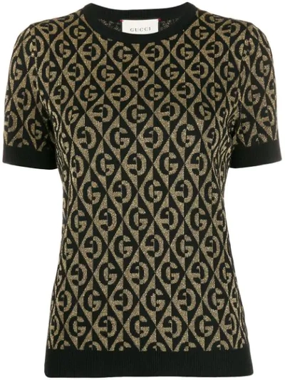 Shop Gucci Gg Rhombus Jacquard Knitted Top In Black