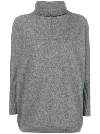 Shop Philo-sofie Turtle-neck Long-sleeve Sweater - Grey