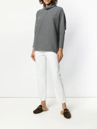 Shop Philo-sofie Turtle-neck Long-sleeve Sweater - Grey