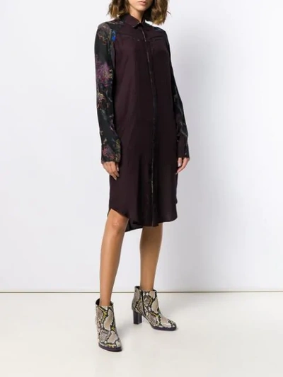 Shop A.f.vandevorst Print Mix Shirt Dress In Purple