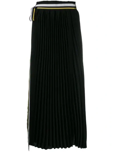 Shop A.f.vandevorst Saddle Pleated Maxi Skirt In Black