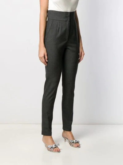 Shop Dolce & Gabbana High-waisted Tapered Trousers In Grey