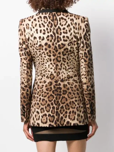 Shop Dolce & Gabbana Leopard Print Blazer In Brown