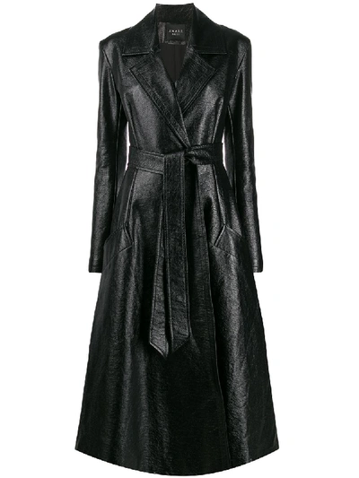 Shop A.w.a.k.e. Trinity Long Belted Coat In Black