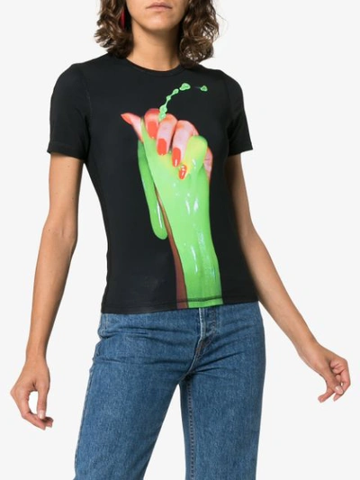 Shop Adam Selman Graphic T Shirt In Black