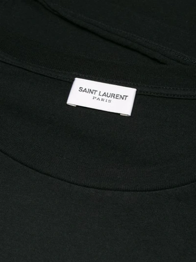 Shop Saint Laurent Distressed Love-print T-shirt In Black