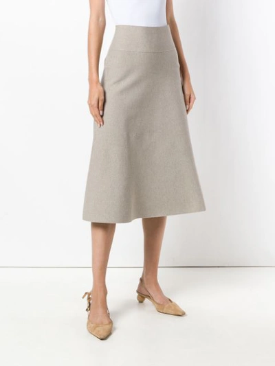 Shop Agnona High Waisted Swing Skirt - Neutrals