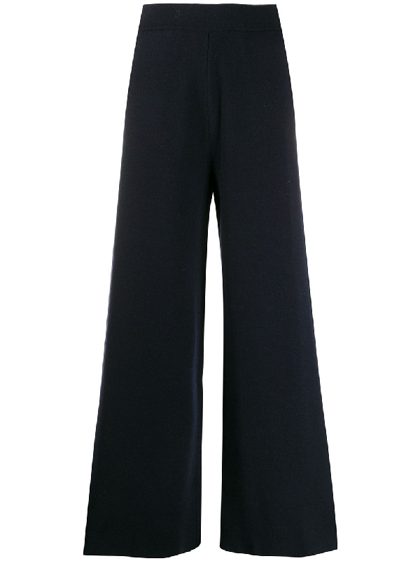 Jil Sander Long Wide-leg Trousers In Blue | ModeSens