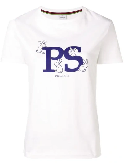 Shop Ps By Paul Smith Bunnies Print T In White