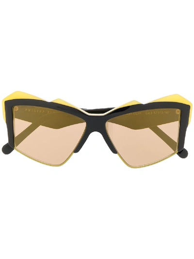 Shop Philipp Plein Oversized Frame Sunglasses In 黑色