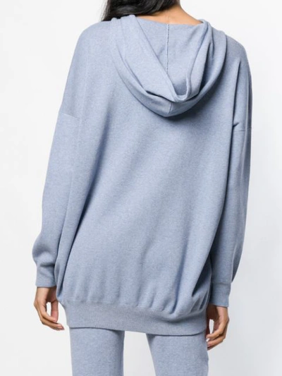 Shop Live The Process Oversized Knit Hoodie In Blue