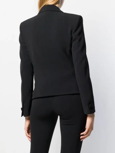 Shop Moschino Cropped Blazer In Black