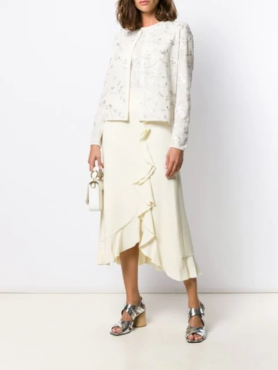 Shop Giambattista Valli Floral Embroidered Knitted Top In White
