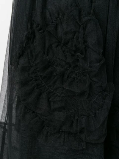 Shop Simone Rocha Ruched Flower Skirt - Black