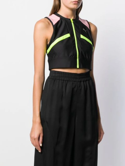 Shop Puma Chase Cropped Top In Black