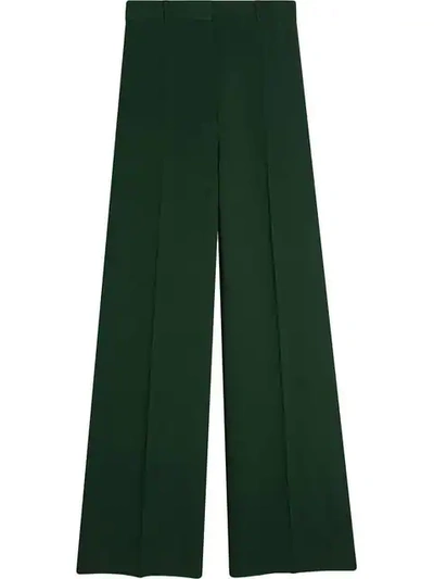 Shop Burberry Tailored High-waist Trousers In Green