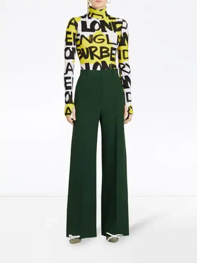 Shop Burberry Tailored High-waist Trousers In Green