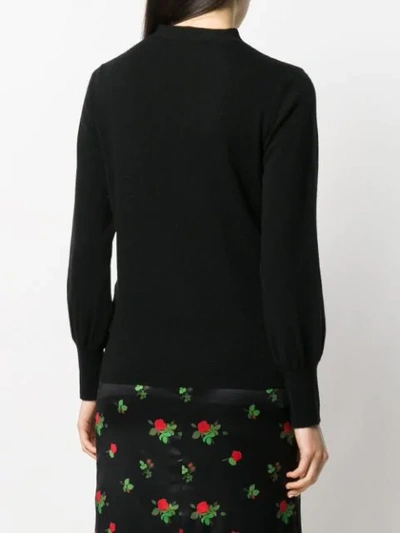 Shop Allude Key-hole Neckline Knitted Top In Black