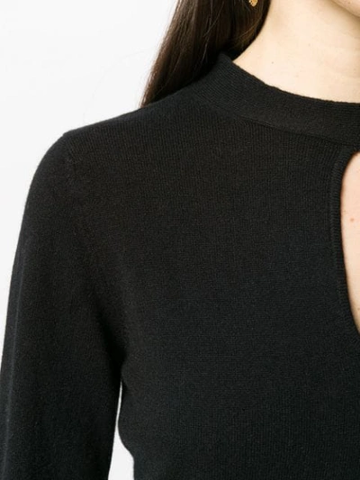 Shop Allude Key-hole Neckline Knitted Top In Black