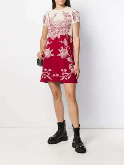 Shop Red Valentino Red(v) Floral Print Short Dress
