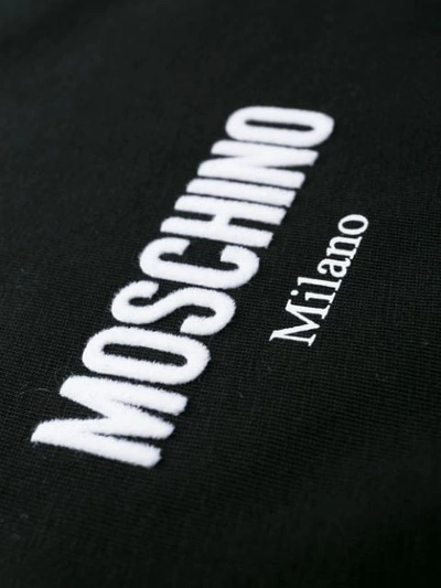 Shop Moschino Logo Embroidered Performance T-shirt In Black