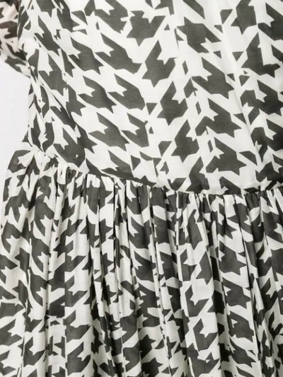 Shop Sara Lanzi Houndstooth Print Dress In White