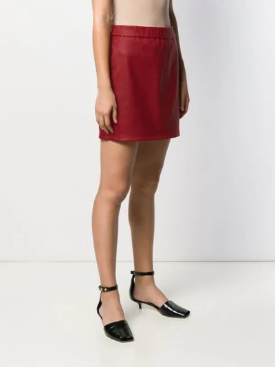 Shop Helmut Lang Plain Mini Skirt In Red