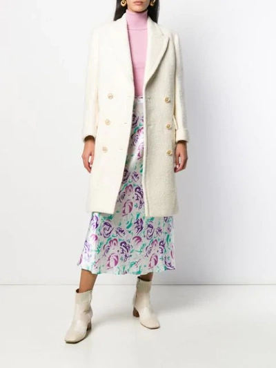 Shop Marni Textured Double-breasted Coat In White