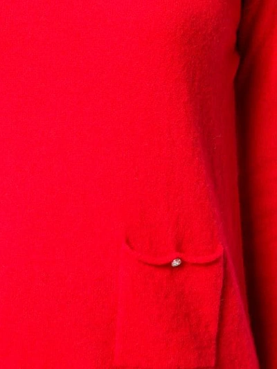 Shop Liu •jo Pullover Mit U-boot-ausschnitt In Red