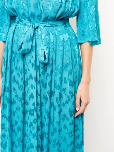 Shop Carolina Herrera Jacquard Wrap Dress - Blue