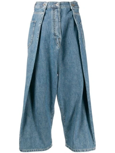 Shop Loewe High-rise Layered Jeans In Blue