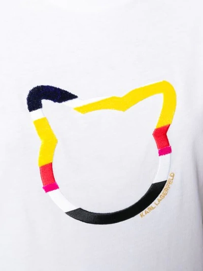 Shop Karl Lagerfeld Choupette Outline T-shirt - White
