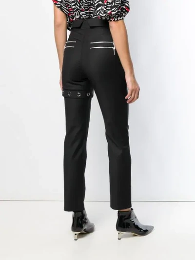 Shop Adam Selman Foldover Buckle Detail Trousers In Black