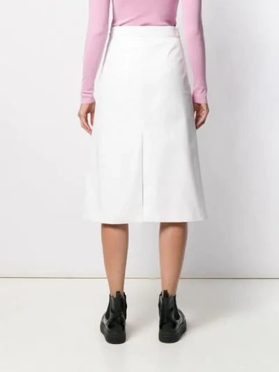 Shop Prada Floral Print Pencil Skirt In F0o3n Bianco Lacca