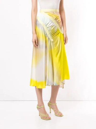 Shop Christopher Esber Printed Ruched Skirt In Paddle Pop