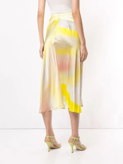 Shop Christopher Esber Printed Ruched Skirt In Paddle Pop