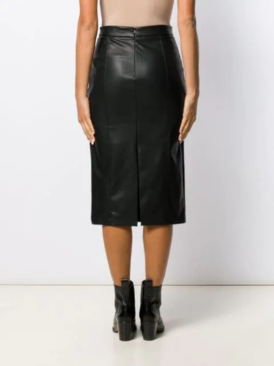 Shop Be Blumarine Faux Leather Pencil Skirt In Black