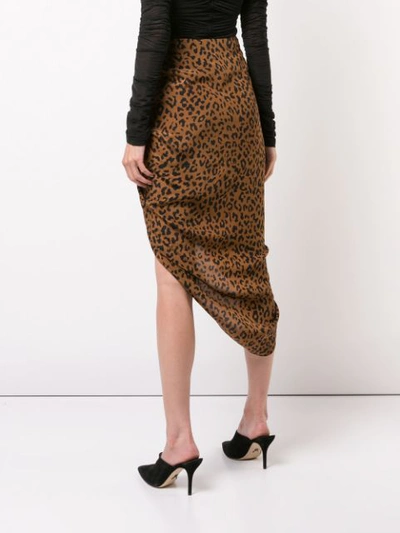 Shop Diane Von Furstenberg Ruched Leopard Print Skirt In Brown