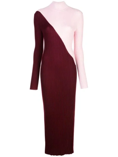 Shop Gabriela Hearst Rib Knit Dress In Pink