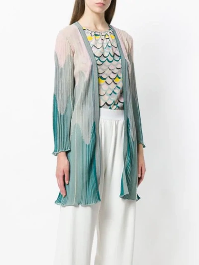 Shop M Missoni Ribbed Open Cardigan - Green